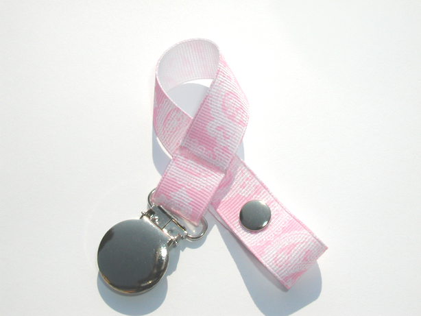 Pink Paisley Pacifier Holder-Pink Paisley Pacifier Holder