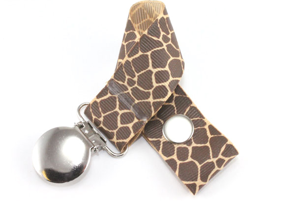 Giraffe Raw Silk Pacifier Holder-Giraffe Raw Silk Pacifier Holder