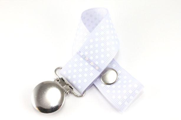 Lilac w/ White Mini Dots Pacifier Holder-Lilac w/ White Mini Dots Pacifier Holder