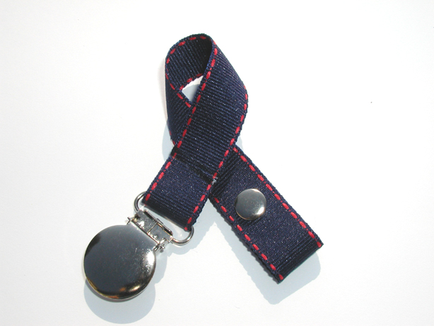 Navy w/ Red Stitches Pacifier Holder-Navy w/ Red Stitches Pacifier Holder
